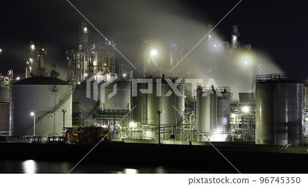 Night view of Nippon Shokubai Himeji Factory taken from Aboshi Rinkai Bridge 96745350
