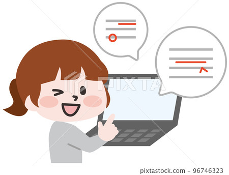 Correction woman and computer Correction woman and computer 96746323
