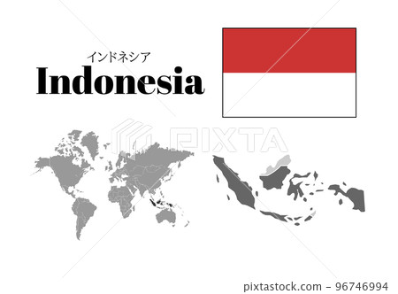 印度尼西亞國旗/地圖/領土 印度尼西亞國旗/地圖/領土 96746994