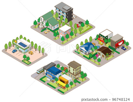 A three-dimensional illustration of a building. 96748124