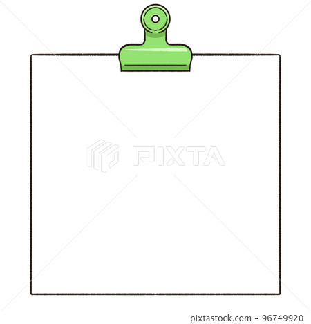 用眼球夾固定的備忘錄紙的框架插圖 96749920