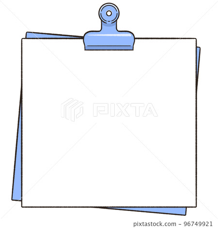 用眼球夾固定的備忘錄紙的框架插圖 96749921