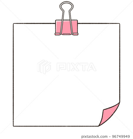 Frame illustration of memo paper clipped - Stock Illustration [96749949 ...