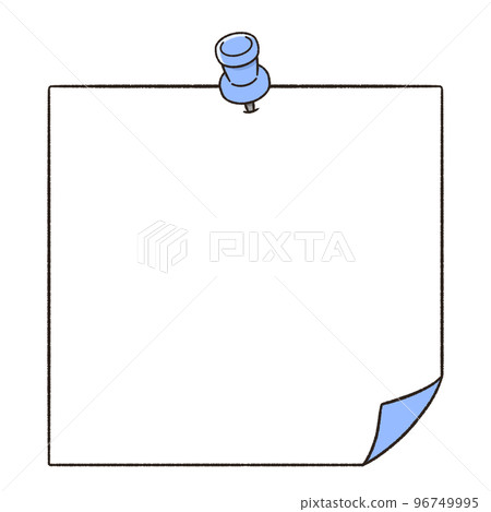 Frame illustration of memo paper fastened with thumbtacks 96749995