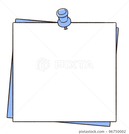 用圖釘固定的備忘錄紙的框架插圖 96750002