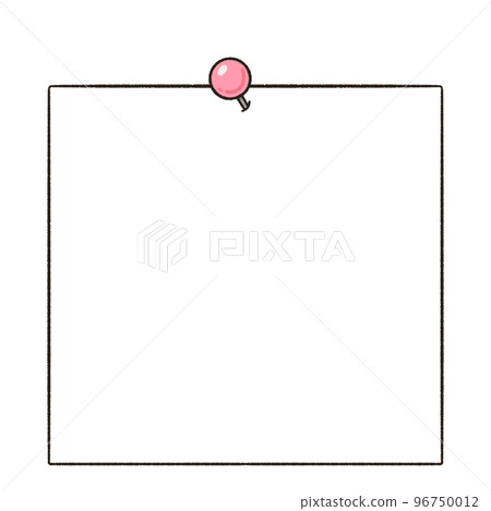 用圖釘固定的備忘錄紙的框架插圖 96750012