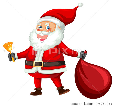 Santa Claus holding Christmas gift bag Santa Claus holding Christmas gift bag 96750053