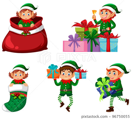 Christmas elves cartoon set 96750055
