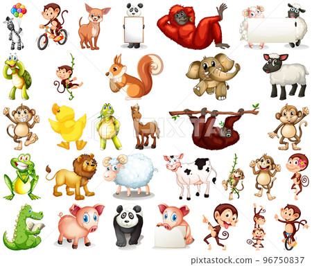 Set of animal cartoon character 96750837