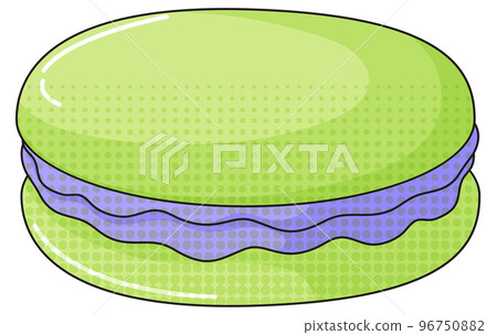 Green macaron with blue cream 96750882