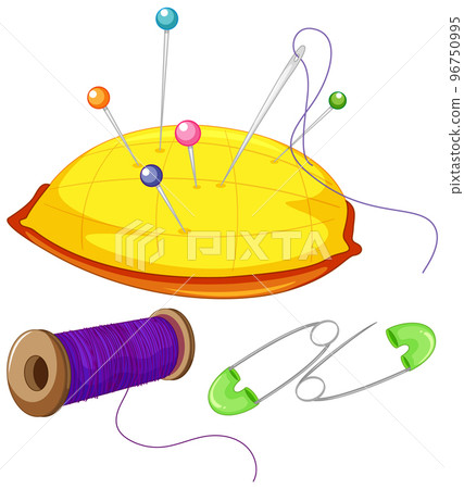 Isolated sewing kit on white background Isolated sewing kit on white background 96750995