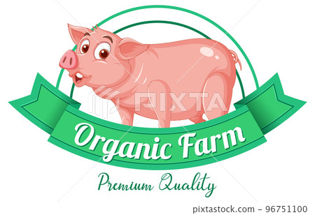 Pig cartoon character logo for pork products 96751100