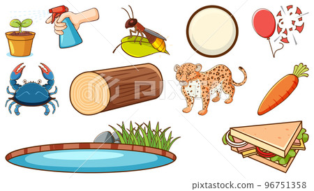 Cute animals and other objects 96751358