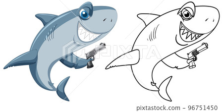 Doodle animal character for shark 96751450
