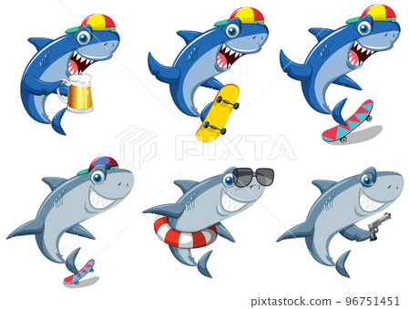Different sharks in summer beach Different sharks in summer beach 96751451