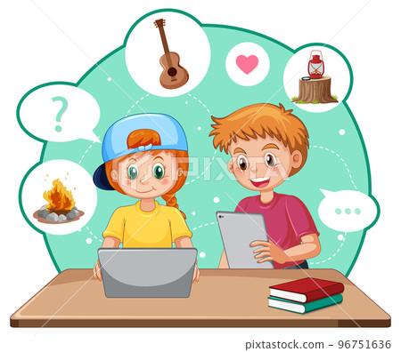 Children browsing social media 96751636