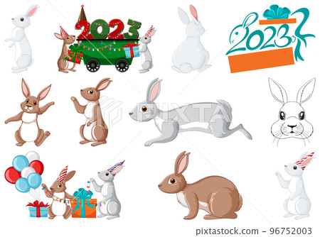 Set of 2023 new year element icon 96752003
