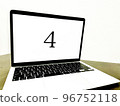 Computer screen with 4 written on it 96752118
