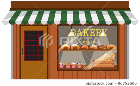 Outside of bakery shop background 96752600