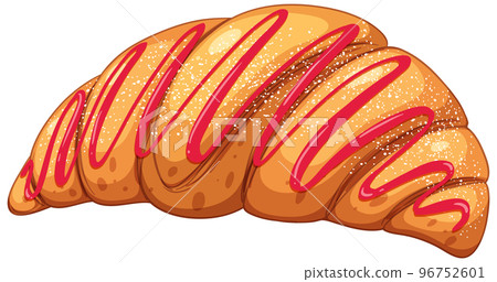 Isolated delicious French strawberry croissant Isolated delicious French strawberry croissant 96752601