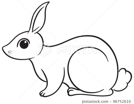 Doodle rabbit cartoon character-插圖素材[96752610] - PIXTA圖庫