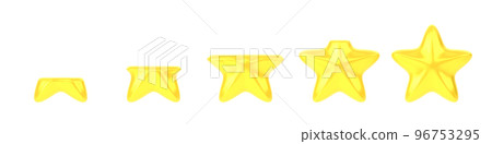 Set of stars, game sprite animation 3d render. Empty and full yellow golden web design ui elements. Game rating or score, achievement scale or customer feedback Cartoon isolated icons Set of stars, game sprite animation 3d render. Empty and full yellow golden web design ui elements. Game rating or score, achievement scale or customer feedback Cartoon isolated icons 96753295