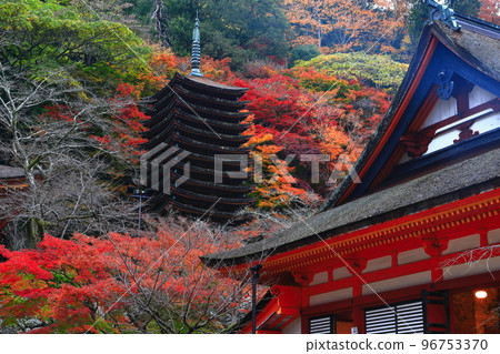 [Nara Prefecture] Autumn leaves of Tanzan Shrine (thirteen-storied pagoda and shrine) 96753370