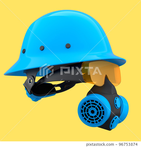 Set of construction wear for repair and installation on yellow background Set of construction wear for repair and installation on yellow background 96753874