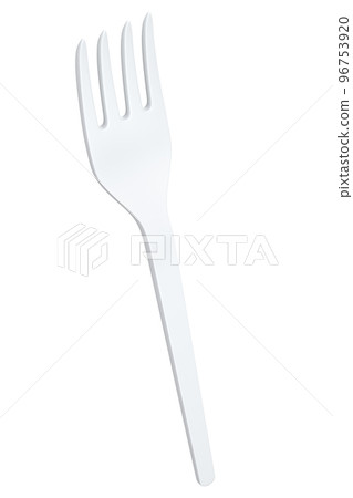 Eco-friendly disposable utensils like fork on white background. Eco-friendly disposable utensils like fork on white background. 96753920