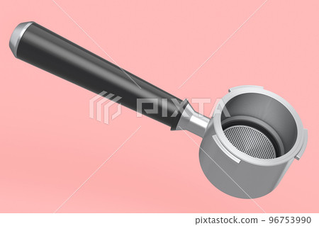 Espresso coffee machine horn on pink background. 96753990