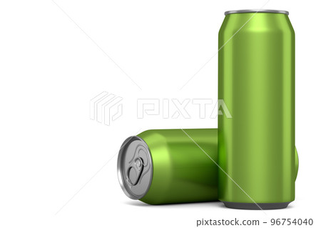 Group of aluminum beer or soda can for mini refrigerator isolated on white 96754040