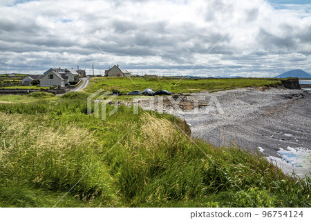 Storm beach by Carrowhubbuck North Carrownedin close to Inishcrone, Enniscrone in County Sligo, Ireland. 96754124
