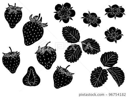 草莓線描插圖素材 96754182