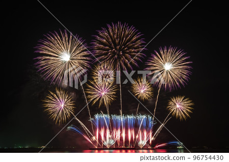 Real Fireworks display celebration, Colorful New Year Firework 96754430