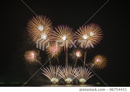 Real Fireworks display celebration, Colorful New Year Firework 96754431