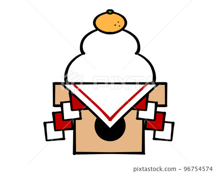 鬆散的kagami年糕的插圖素材 96754574