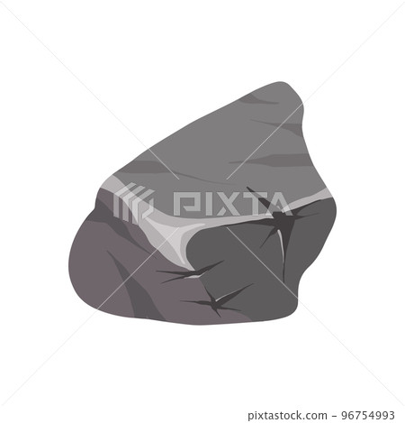 Gray cobblestone. Element of nature and mountains. Items for decoration and background. Flat cartoon 96754993