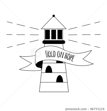 Lighthouse with text tattoo in y2k, 1990s, 2000s style. Emo goth element design. Old school tattoo. Vector illustration 96755228