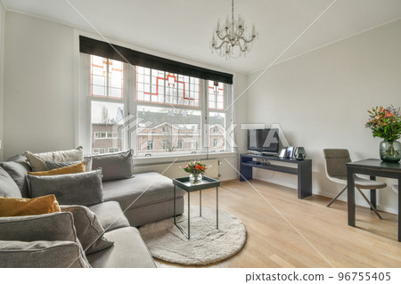 Cozy living room in a modern luxury house Cozy living room in a modern luxury house 96755405