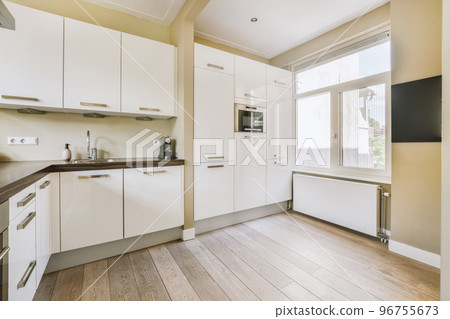 Interior of a beautiful kitchen of an elite house 96755673