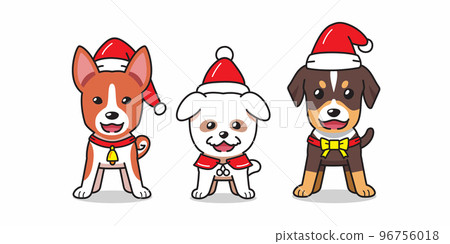 Vector cartoon character dogs christmas costumes 96756018