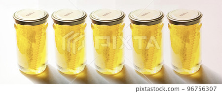 Honey in beehive directly from farmer, white background material 96756307