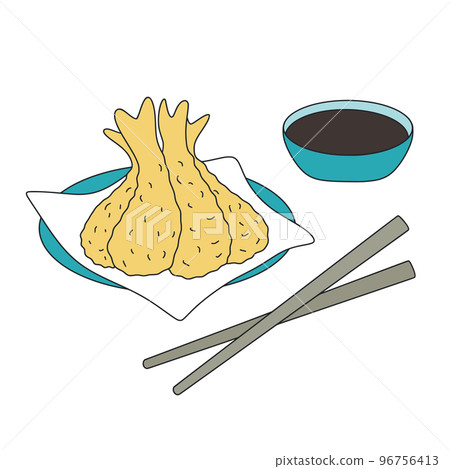 Tempura clip art. Traditional Asian food 96756413
