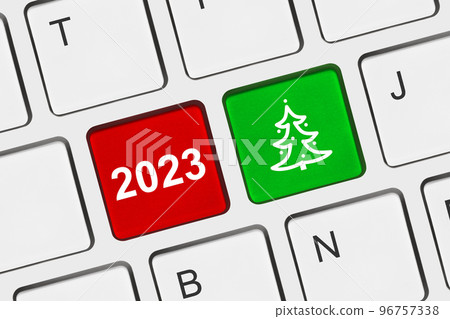 Computer keyboard with Christmas keys Computer keyboard with Christmas keys 96757338
