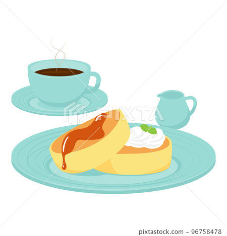 煎餅和咖啡插畫 96758478