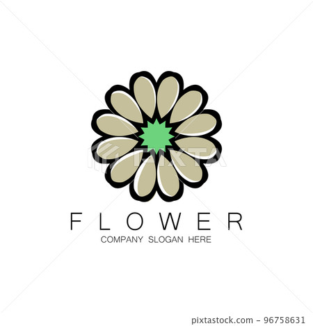 Floral Logo Design, Mandala Art Vector, For Company Brand, Banner Sticker, Or Product 96758631