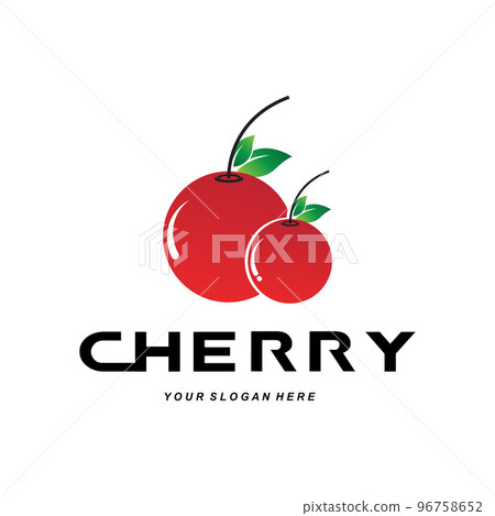 Cherry Fruit logo, Red Colored plant vector illustration, Fruit Shop Design, Company, Sticker, Product Brand Cherry Fruit logo, Red Colored plant vector illustration, Fruit Shop Design, Company, Sticker, Product Brand 96758652