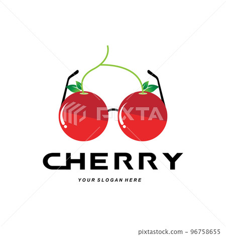 Cherry Fruit logo, Red Colored plant vector illustration, Fruit Shop Design, Company, Sticker, Product Brand Cherry Fruit logo, Red Colored plant vector illustration, Fruit Shop Design, Company, Sticker, Product Brand 96758655