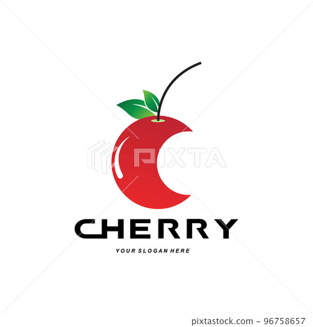Cherry Fruit logo, Red Colored plant vector illustration, Fruit Shop Design, Company, Sticker, Product Brand 96758657