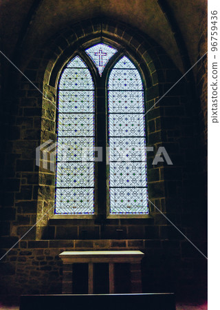 Mont Saint Michel stained glass 96759436